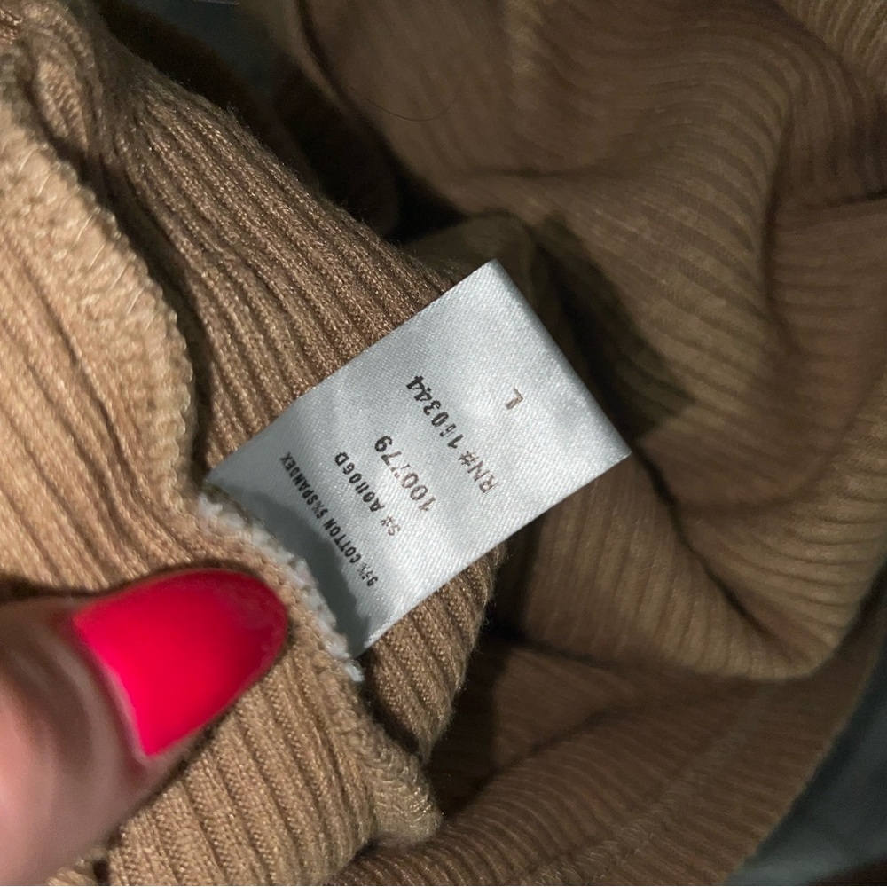 Tan Ribbed Bodycon Mini Dress - Picture 6 of 9